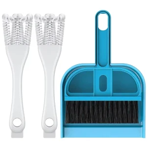 3-Piece 2-in-1 Bird Cage Cleaner Brush and Shovel Set for Bird Cages, Perches, Kennels and Small Animal Cages