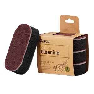 3-Piece Pack Heavy-Duty Emery Scouring Sponges for Rust and Burnt Stain Removal