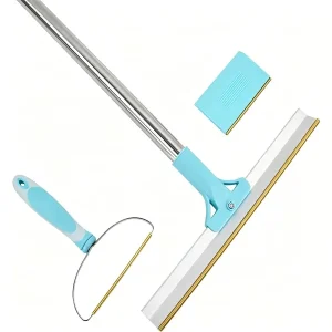 3 Piece Pet Hair Scraper Adjustable Long Handle Pet Hair Remover Tool Set for Sofa Carpet and Mats