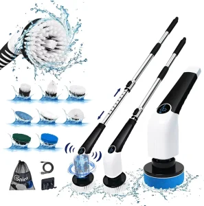 3 Rotating Speeds Electric Spin Scrubber Cleaning Brushes Cleaning Brush 8 Replaceable 1200mah Rechargeable Battery About 60mis
