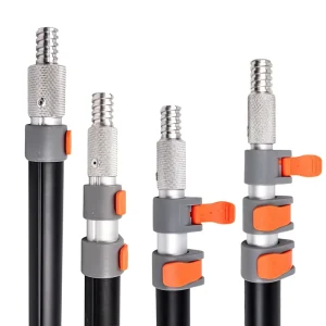 3 Sections 135-363cm Extendable Telescopic Aluminum Rod with Multi purpose Interchangeable Head Extension Rod