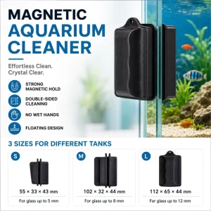 3 Sizes Magnetic Aquarium Glass Cleaner Strong Magnetic Hold for Household Fish Tank Maintenance OEM/ODM Eco-Friendly