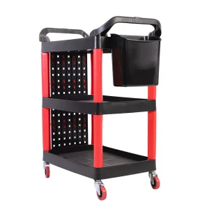 3 Tier Auto Detailing Cart Wheels Rolling Detail Cart Long Hanging Plate Hooks Hanging Bucket Car Wash Organizer Cart CE