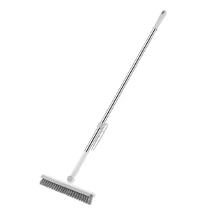 3-in-1 Bathroom Cleaning Brush Large Plastic Floor Brush Water Scraper Gap Hard Bristle Effective Cleaning Handheld Portable