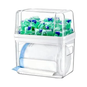 3-in-1 Clear Organizer for Trash Bags, Laundry Pods, and Dishwasher Tablets