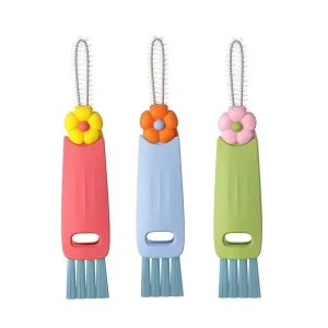 3 in 1 Cup Lid Cleaning Brush Set Multifunctional Cleaning Brush with Cup Mouth Gap and Corner Brushes
