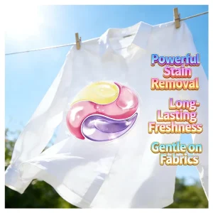 3-in-1 Eco-Friendly Liquid Laundry Detergent Pods with Long-Lasting Fragrance