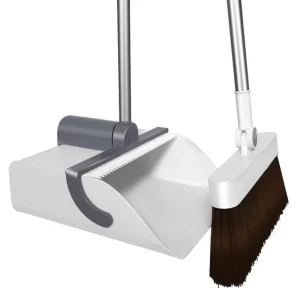 3-in-1 Foldable Rotating Long-Handle Broom and Dustpan Set
