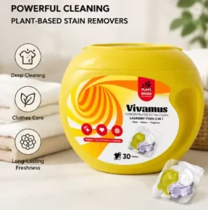 3-in-1 Fruity Natural-Scent Disposable Gel Laundry Detergent Pods with Long-Lasting Fragrance