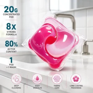 3-in-1 Laundry Detergent Pods Deep Cleaning Fruity Fragrance Color Protector Travel Size