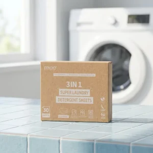 3 in 1 Laundry Detergent Sheets Fast Dissolving Powerful Stain Removal Eco Friendly Space Saving Disposable Laundry Sheet