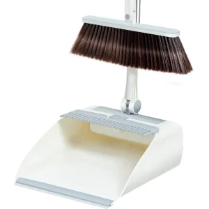 3 in 1 Long Handle Broom Set Dust Cleaning Hair Remove Long Rod Lint Roller Dustpan With Self Cleaning Teeth and Broom Set