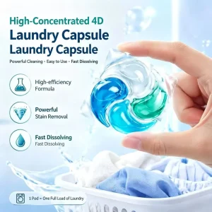 3-in-1 Natural Long-Lasting Fragrance Laundry Beads, Liquid Detergent Pods