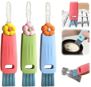 3-in-1 Plastic Baby Bottle, Cup Rim and Gap Cleaning Brush