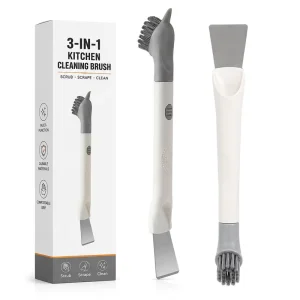 3-in-1 Plastic Kitchen Cleaning Brush for Small Gaps, Stoves, Toilets, and Bottles