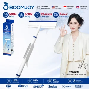 3-in-1 Spray Squeegee Window Cleaner Brush Wiper Long Handle Eco-Friendly Durable Replaceable Head Streak-Free Glass