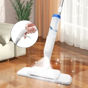 3-in-1 Water Spray Mop and Manual Carpet Sweeper with Microfiber Flat Mop for Floor Cleaning
