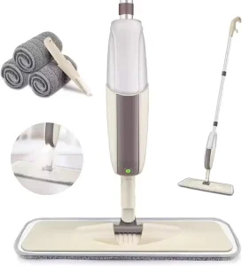 3-in-1 Wet/Dry/Washable Microfiber Spray Mop with Refillable Bottle for Home, Kitchen, Hardwood, and Laminate Floors