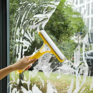 3 in 1 Window Cleaner Spray Glass Cleaning Tool Double Sided Window Squeegee with Spray Bottle Mirror Cleaning Brush