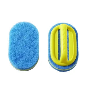 3.2cm Fiber Kitchen Scouring Pad Sponge with Plastic Handle for Household and Commercial Use