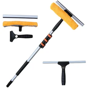 3.6 Meter Long Handle Telescopic Chenille Window Squeegee Cleaner Car Glass Cleaning Equipment Extendable Pole Kit