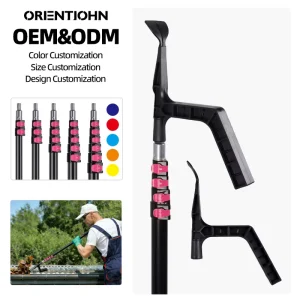 3.6m Aluminum Telescopic Roof Gutter Cleaning Tool with Flip Lock Pole Lightweight Shovel and Claw for Leaves