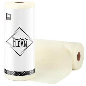 30 Pack Eco Friendly Modern Scratch Free Microfiber Cleaning Cloth Roll Towels Beige Washable Dish Cloth for Car and House
