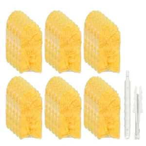 30-Piece 360-Degree Microfiber Multi-Surface Duster Set with Telescopic Pole for Pet Hair and Home Cleaning