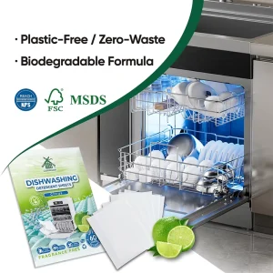 30 Sheets Citrus Plastic free Biodegradable Natural Kitchen Cleaning Supplies Solid Dish Cleaning Sheets