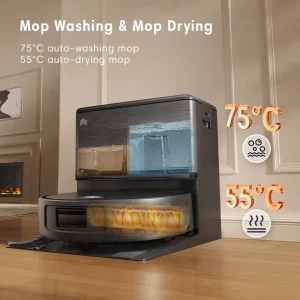 30000Pa Self-Cleaning Robot Vacuum and Mop with 75°C Auto-Washing and 55°C Auto-Drying