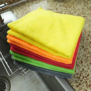 300gsm Antimicrobial Plush Microfiber Quick-Dry Woven Cleaning Towel for Detailing and Home Use