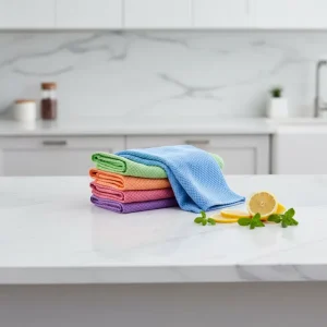 300gsm Soft Microfiber Fish-Scale Cloth for Glass and Kitchen Cleaning