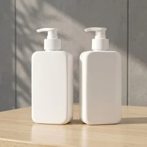 300mL Personal Care White Flat Square Hand Wash Sanitizer or Shampoo Pump Sprayer PET Plastic Bottle