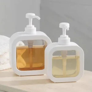 300ml 500ml square Shape clear Cosmetic Plastic Container Hand Sanitizer Body Lotion Bottle with Pump Cap