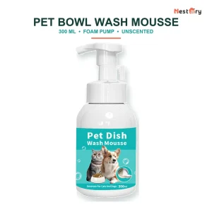 300ml Enzyme Pet Bowl Cleaner Dishwashing Mousse for Dogs Cats Unscented Non toxic Safe Foaming Wash for Food and Water Bowls