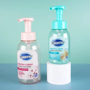 300ml Round PET Cosmetic Plastic Packaging Hand Sanitizer Bottle Hand Washing Foam Liquid Soap Pump Bottle