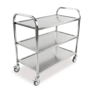 304 201 Food Grade Stainless Steel Trolley Cart with 3 Tier for Restaurant