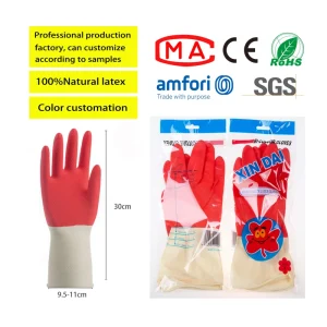 30cm Natural Waterproof Thick Latex Industrial Household Cleaning Safety Working Rubber Gloves