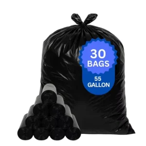 30gallon 15pcs roll Disposable Black Color Thick Convenient Cleaning Waste Flat Custom HDPE PE Garbage Bags Roll Distributor