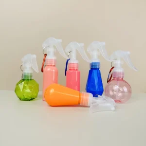 30ml 50ml PET Bottle Alcohol Spray Bottle Hand Sanitizer Hook Keychain Travel Bottle Set With Hook