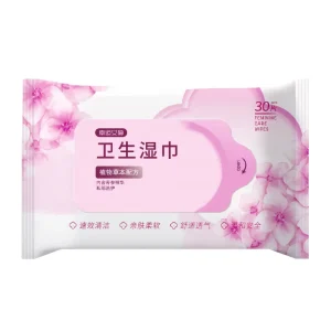 30pcs Herbal Feminine Care Nursing Wipes, Gentle Soft Daily Cleansing and Deodorizing Towelettes
