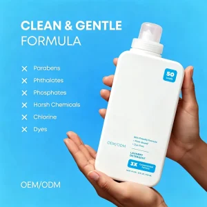 32 Fl Oz 3X Concentrated Eco Friendly Portable Laundry Detergent 50 Loads Plant Based Dye Free OEM ODM Private Label Liquid Soap