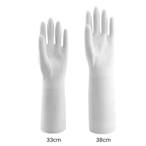 33/38cm 75/90g Medium Flocking Reusable Nitrile Gloves Waterproof Heat Resistant for Cleaning