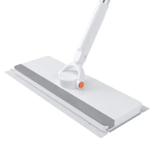 33CM Microfiber Flat Mop with Towel Clip, Automatic Disposable Wet Wiper for Floor Cleaning