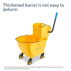 33L Large Capacity Floor Cleaning Mop Bucket with Wringer for Commercial Hotel Restaurants Plastic Indoor Press Type Mop Bucket
