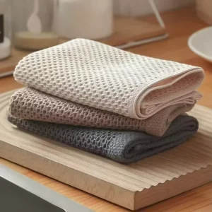 Bulk Supply Premium Cotton Waffle Mesh Double Layer Cleaning Cloth Easy to Clean Household High Absorbent Towel