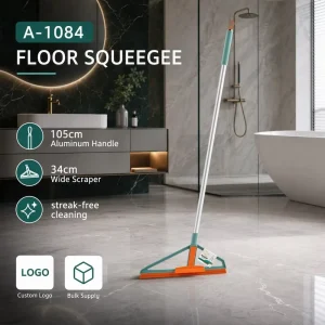 34cm Professional Floor Squeegee with Aluminum Handle Light Luxury Water Scraper Magic Broom for Bathroom Tile Window Floor