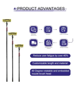 35FT 40FT Professional Window Carbon Fiber Cleaning Tools for High Rise Building Glass Window Cleaning System Water Fed Pole