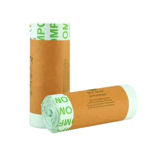 35L BPI Certified PLA Biodegradable Hot Stamping Wave Top Compostable Trash Bag for Household and Park Use