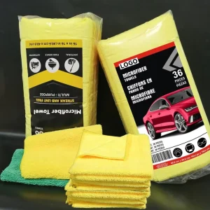 36-Piece Pack 300gsm Microfiber Car Cleaning Towel Custom Plain Style for Car Wash and Kitchen Use
